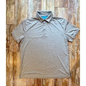 Birdie Bound Mens Heather Gray Short Sleeve Golf Polo Shirt Large L Stretch